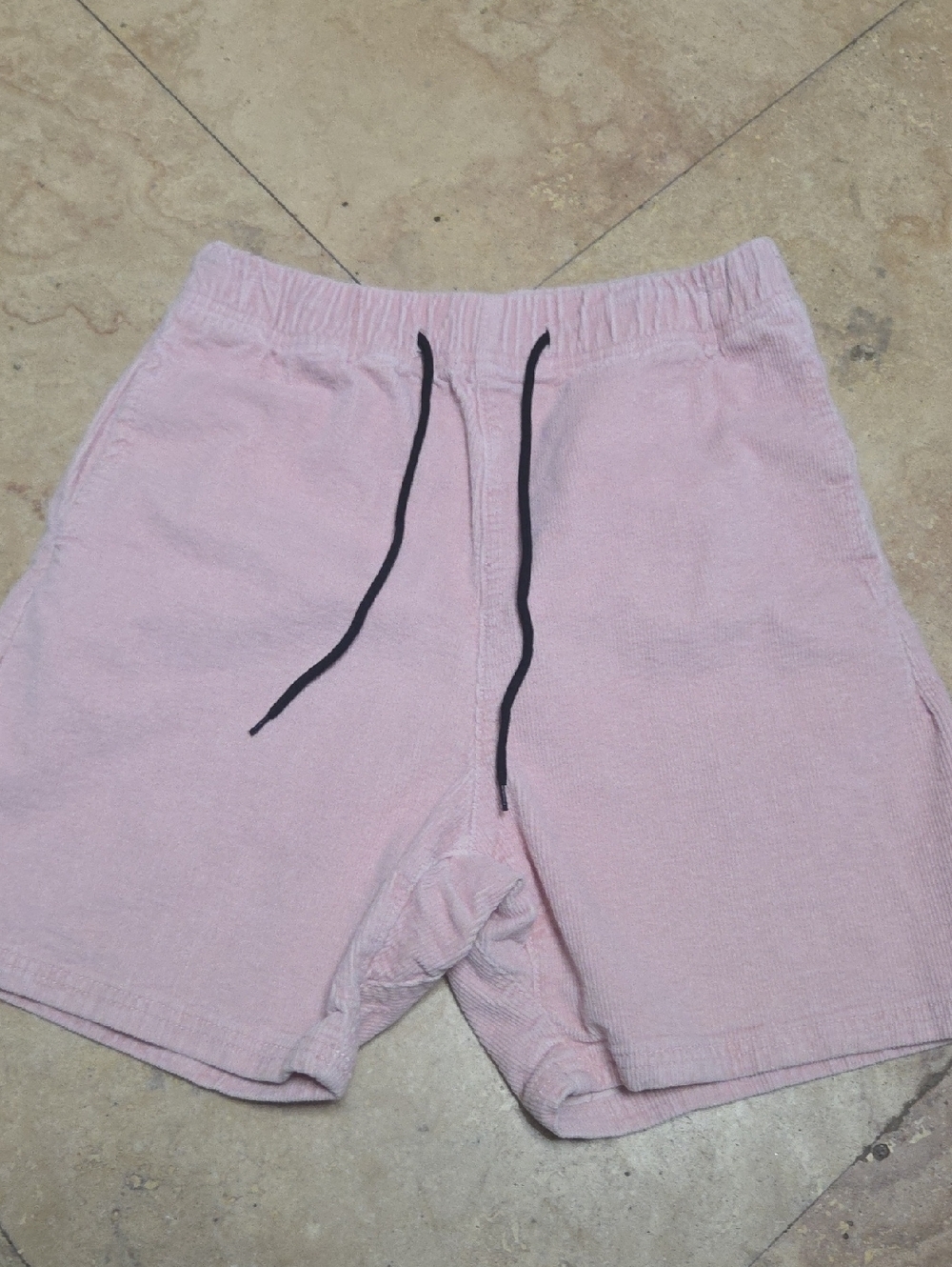 Men's Pink Terry Drawstring Athletic Shorts Small Sz [1264]
